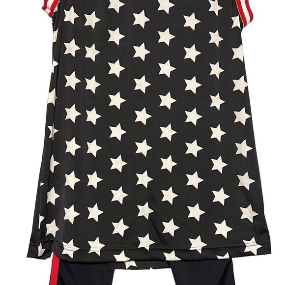 Dance Costume Woman's Size Medium Adult Weissman Black Red Stars Hip Hop Pageant - Picture 8 of 15